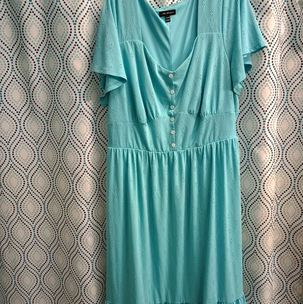 Lane Bryant Smocked  Eyelet Maxi Sundress